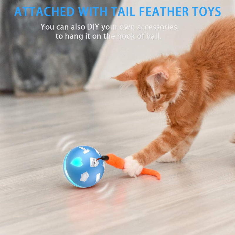 [Australia] - PETRIP Interactive Cat Toy Ball, USB Rechargeable Motion Ball, 360 Degree Self Rotating Ball with Red LED Light, for Kitty’s Indoor Play and Exercise 