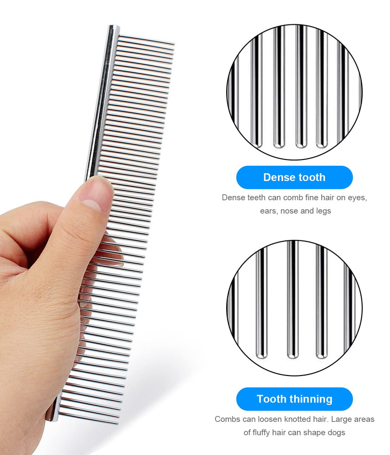 Flea comb for cats and dogs, pack of 2 dog combs, cat combs, steel dog combs, metal dog combs, lice comb, dust comb for dogs, cats, effective against fleas and lice, professional flea comb for dogs and cats - PawsPlanet Australia