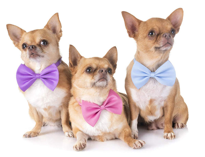 YUEPET 20pcs Pet Dog Bow Ties Collar,Adjustable Cat Bow Ties Dog Bowtie Collar Mix 20 Colors Solid Pet Collars for Small Medium Dog Cats Pets Grooming Accessories - PawsPlanet Australia