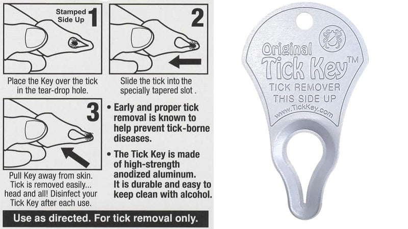 The Original Tick Key -Tick Removal Device - Portable, Safe and Highly Effective Tick Removal Tool (Silver) - PawsPlanet Australia