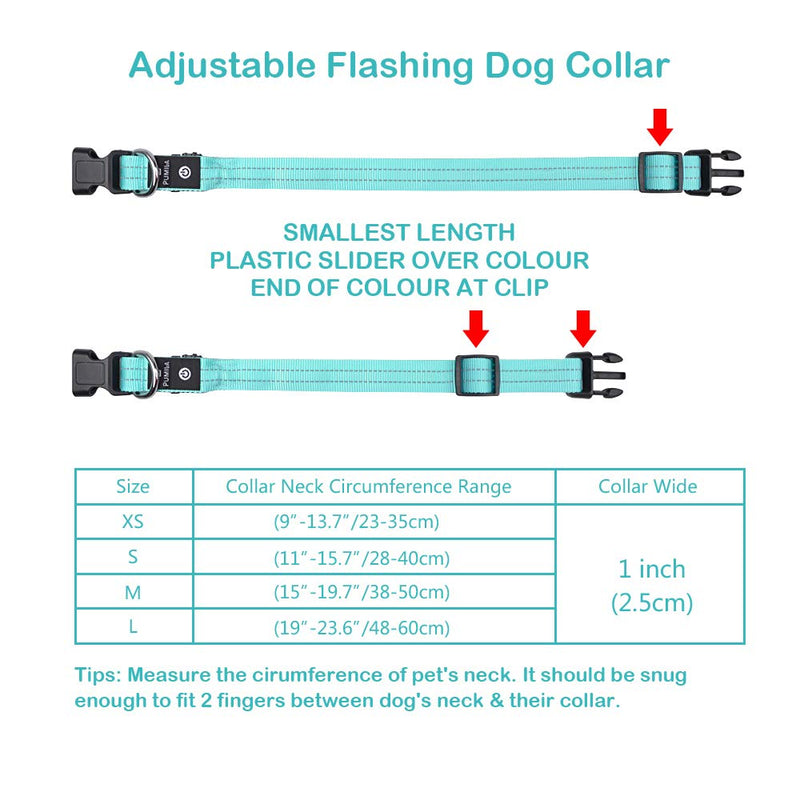 [Australia] - LED Dog Collar - Rechargeable Light Up Safety Pet Collar - Waterproof Flashing Light Up Dog Collar, Basic Dog Collars L(19-23.6"/48-60cm) Blue 