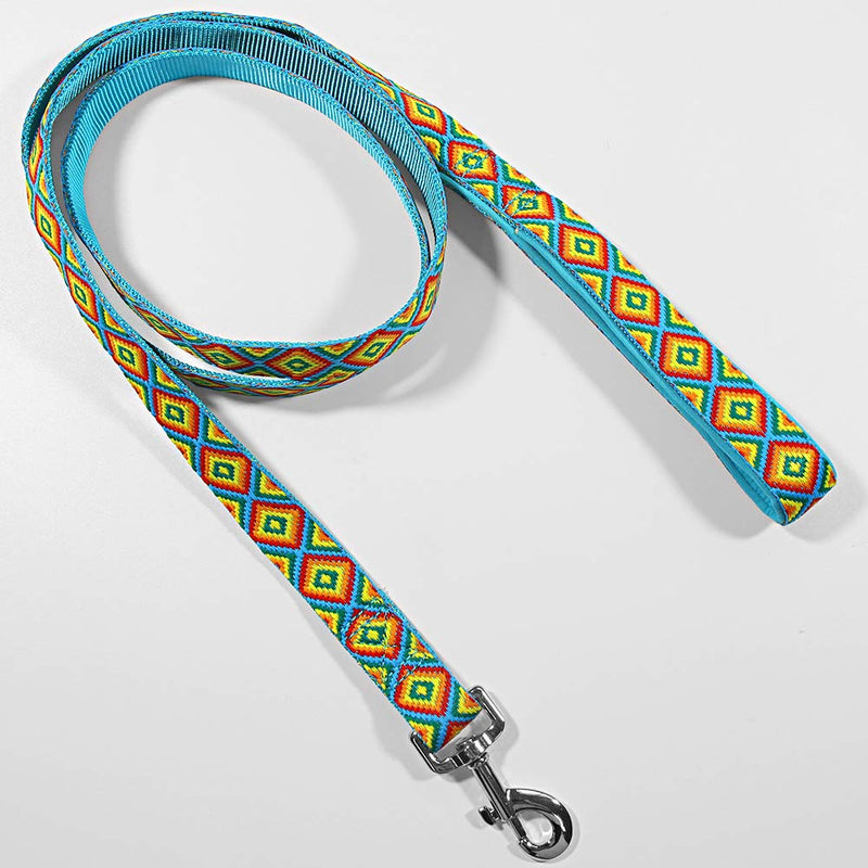 [Australia] - 6ft Strong Dog Leash in Floral Pattern,Heavy Duty Nylon Webbing Leashes for Large Dogs or Medium Dogs,New Pet Gift,Durable Puppy Training Lead Tribal 