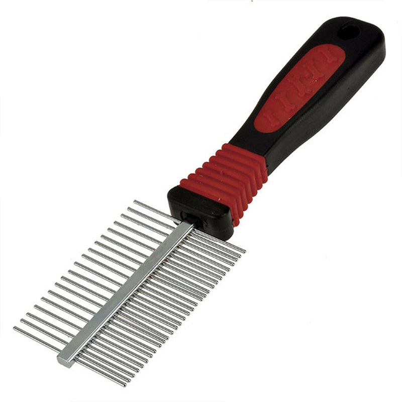 [Australia] - Mangostyle Dog Cat Hair Comb Double Sided Stainless Steel Round Teeth Anti Shedding Brush, Grooming Tool for Small Medium Large Pets Deshedding Hair Brush 