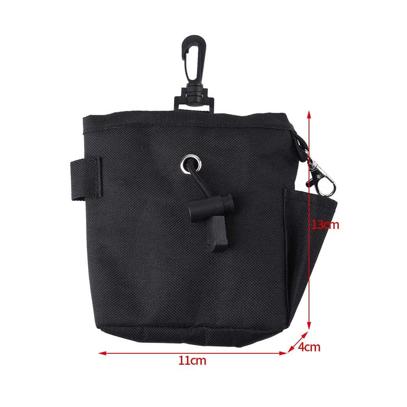 Dog Treat Bag, Pet Obedience Training Waist Pouch Small Dog Bait Holder with Poop Bags Dispenser Animal Walking Snack Container for Dogs Puppy Cats Kitty Kitten(Black) Black - PawsPlanet Australia