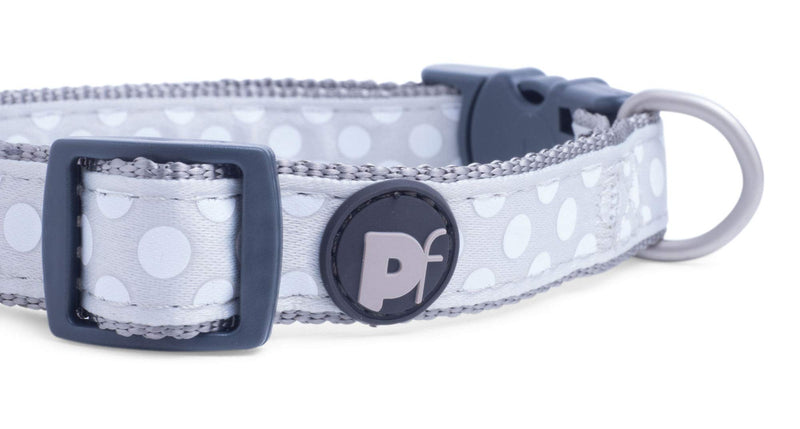 Petface Tonal Dots Print Dog Collar, Small, Light Grey - PawsPlanet Australia