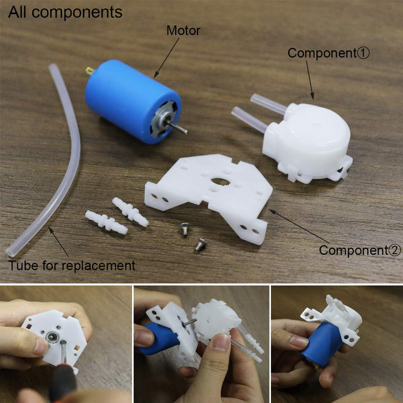 Treedix Peristaltic Dosing Pump Head DC 12v-24v with Hose Connector Compatible with Arduino DIY Aquarium Lab Analytic - PawsPlanet Australia