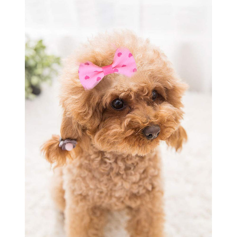 50 Pcs Assorted Dog Hair Bows with Elastic Rubber Bands,Cute Patterns Hair Grooming Accessories for Small Dog Cat Puppy - PawsPlanet Australia