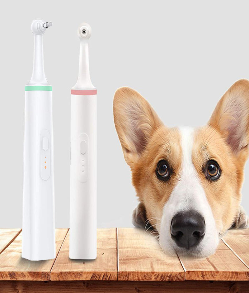 JAOK Dog Tartar Cleaner Multifunction Dental Stain Remover Eraser Polisher Tool Electric Professional Teeth Cleaner，with 4 Brush Head Puppy Dental Scaler Care Cleaning Tools Kit for Dogs Cats white - PawsPlanet Australia