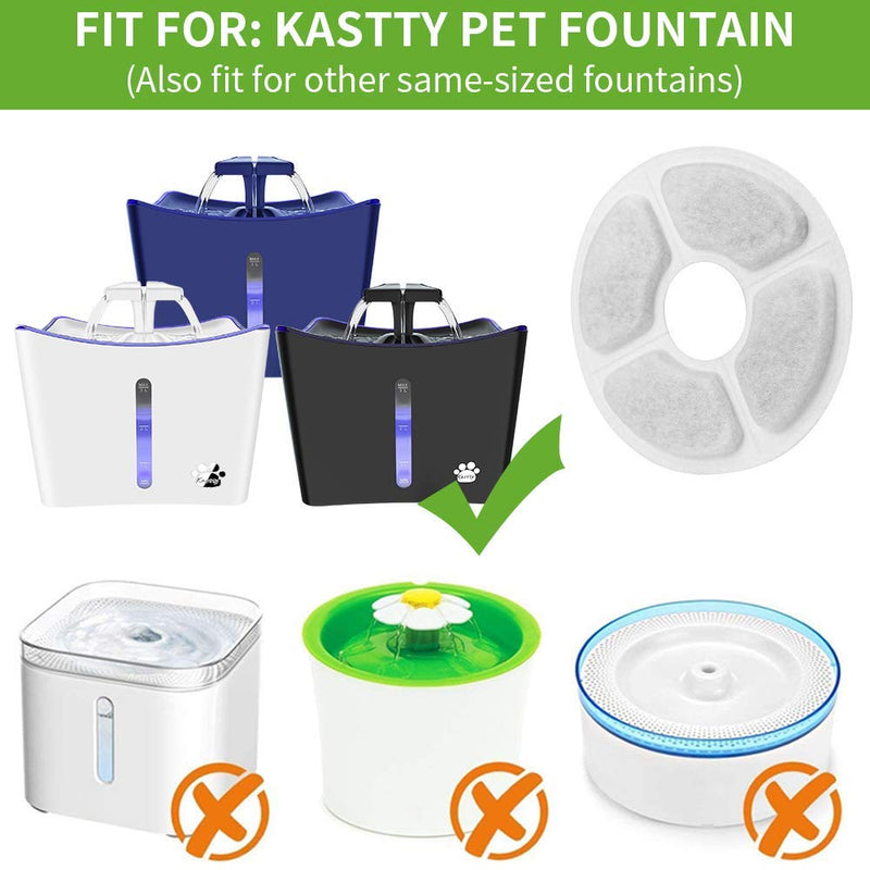 Kastty Replacement Filters 3L Cat Water Fountain, Food Grade Water Fountain Filter Fountain and Other Cat Water Dispenser, Made of Activated Carbon and PP Cotton 12 pack - PawsPlanet Australia