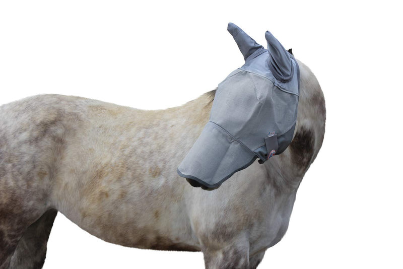 Derby Originals UV-Blocker Reflective Safety Horse Fly Mask with Ears and Nose Cover and Colors, Grey, 72-7109GY-Mini - PawsPlanet Australia