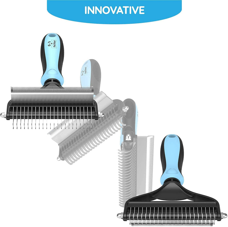 Pet Neat 2 Sided Pet Grooming Brush Effectively Reduces Shedding by Up to 95% Professional Deshedding Tool for Dogs and Cats Blue - PawsPlanet Australia