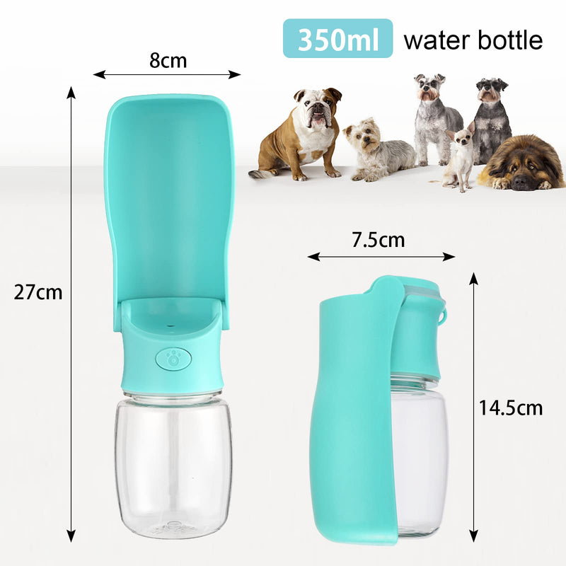 Dog Water Bottle for Walking 350ML, Foldable Puppy Drinking Bottles Leak Proof Pet Water Drinking Bottle For Dog Cat Outdoor Travelling Hiking (350ml, Blue) - PawsPlanet Australia