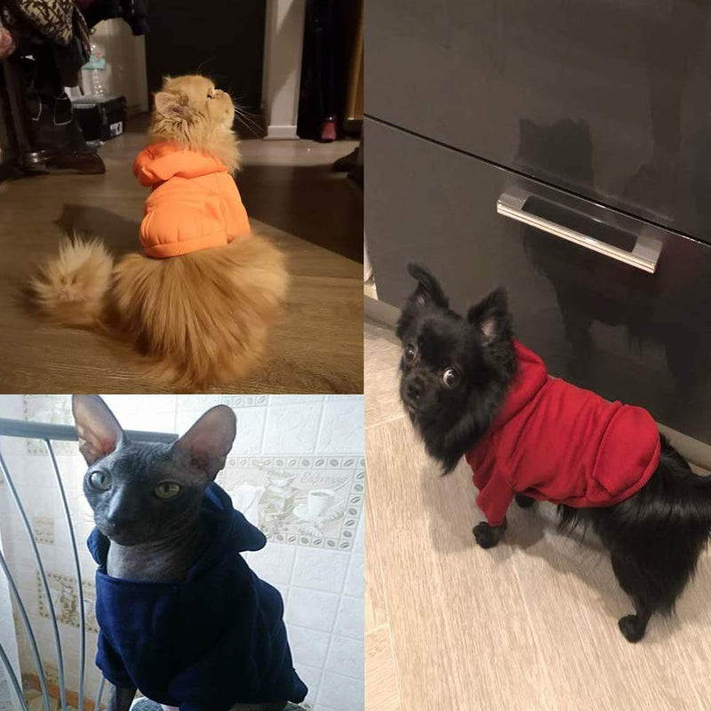 Befx Dog Clothes Pet Dog Hoodies Only for Puppy Small Dogs Coat Soft Fleece Warm Puppy Clothes Vest Chihuahua Clothes Coat Jacket Sweatshirts Puppy Outfits Cat Clothing Dogs Clothing,Read Size Firstly XS (Chest Girth 10.63" , Back Length 6.30") Orange - PawsPlanet Australia