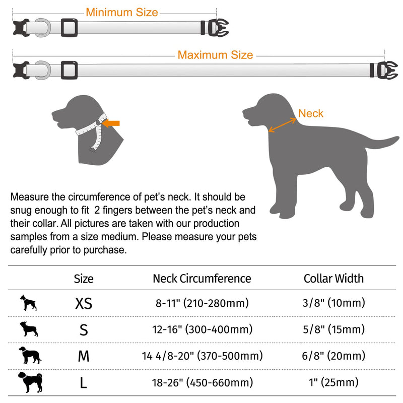 HDE Nylon Dog Collar Adjustable Soft Puppy Collars for Small Medium Large Dogs X-Small Dinosaurs - PawsPlanet Australia