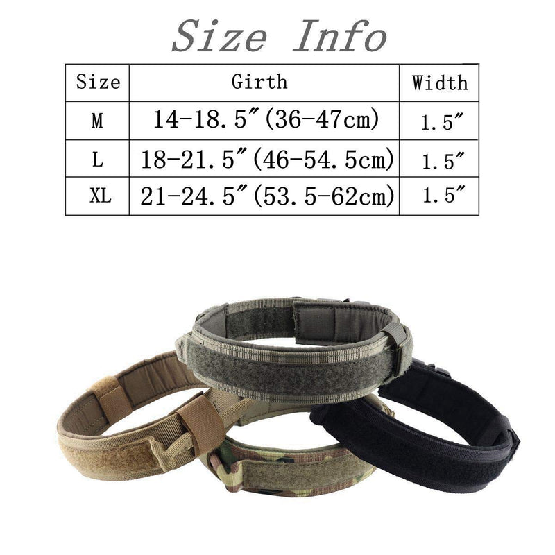 [Australia] - Yunlep Adjustable Tactical Dog Collar Military Nylon Heavy Duty Metal Buckle with Control Handle for Dog Training,1.5" Width L Coyote Brown 