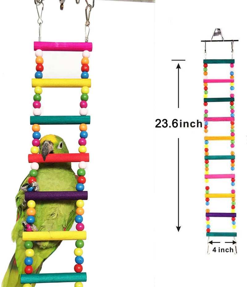 Wonninek Bird Parrot Toys Ladders Swing Chewing Toys Hanging Pet Bird Cage Accessories Swing Toy for Small Parakeets Cockatiels, Lovebirds, Conures, Macaws - PawsPlanet Australia