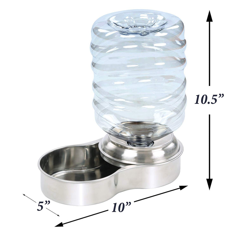 Etna Stainless Steel Pet Dog Cat Water Fountain Bowl, Holds 3 Liters - PawsPlanet Australia