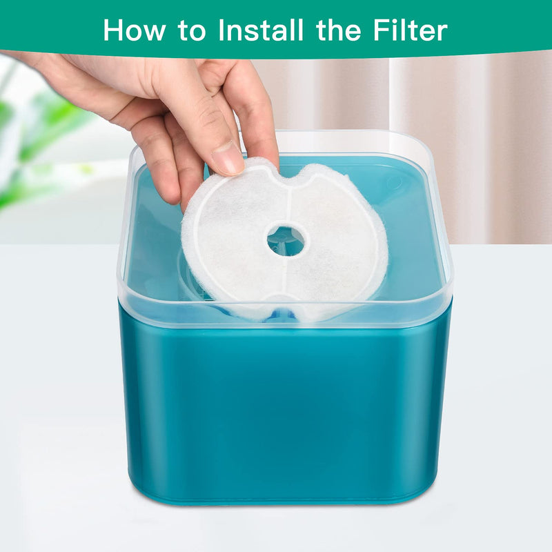 NautyPaws Cat Water Fountain Filters, 8 Packs Replacement Carbon Filters for Automatic Pet Water Fountain, Stainless Steel Cat Water Fountain - PawsPlanet Australia