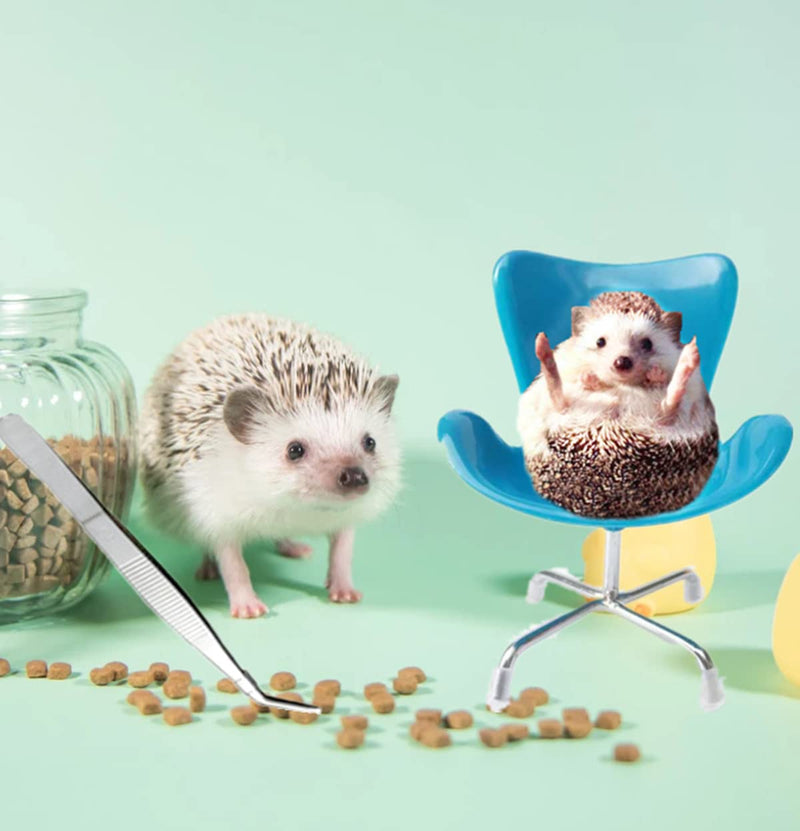 Hedgehog Supplies, Hedgehog Mini Chair Toy with Feeding Tongs, Plastic Armchair Photography Props, Small Animal Hamster Toys for Cage,Hedgehog Accessories - PawsPlanet Australia