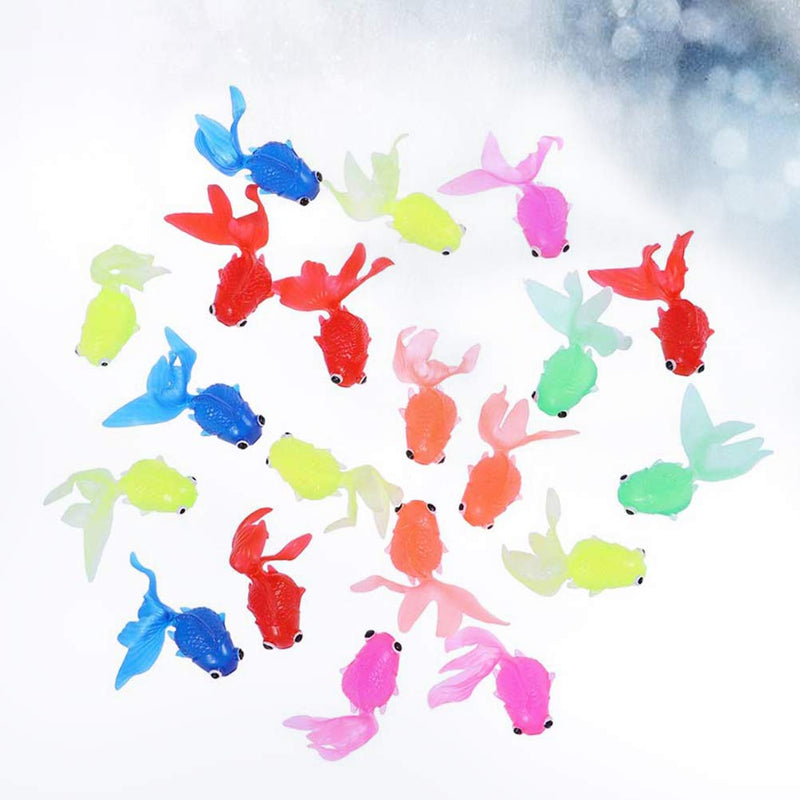 [Australia] - Amosfun 50 Pcs Goldfish Toy Soft Rubber Goldfish Simulation Fish Tank Decoration Fake Fish Toy 