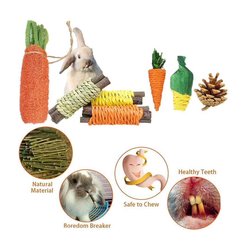 xlwen rabbit toys, 7 pieces small animal chew toys, rabbit chew toys, dental care molar toys, used for molars of rabbits, guinea pigs, gerbils, hamsters - PawsPlanet Australia