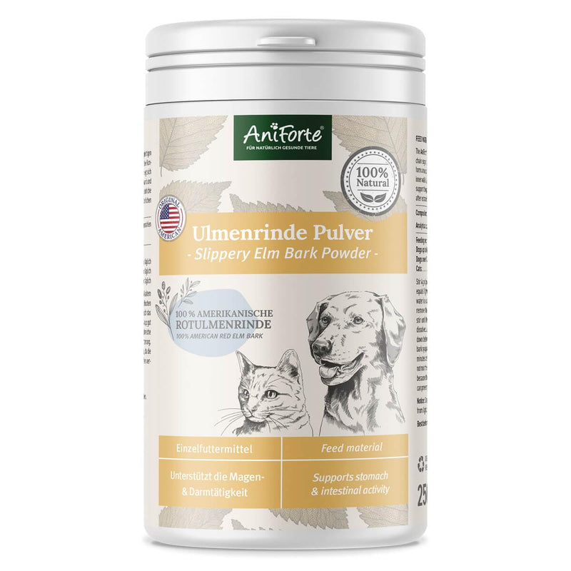AniForte American Elm Bark Powder for Dogs and Cats 250g - Slippery Elm Bark, Natural Product Supports Intestinal Flora & Gastrointestinal Tract 250g (Pack of 1) - PawsPlanet Australia
