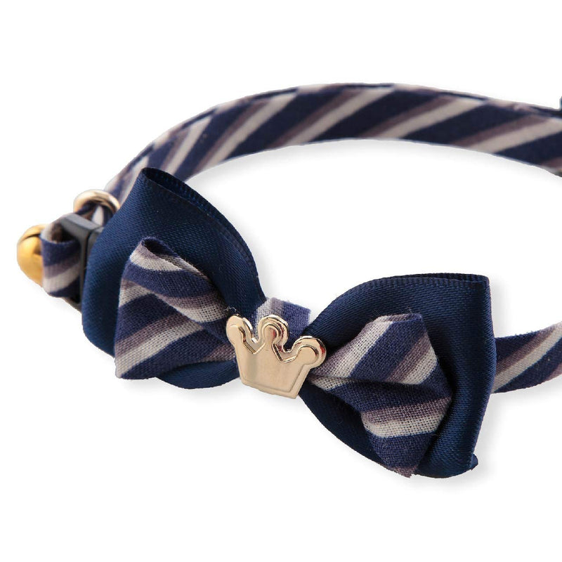 Necoichi Regal Crown Cat Collar (Navy) - PawsPlanet Australia