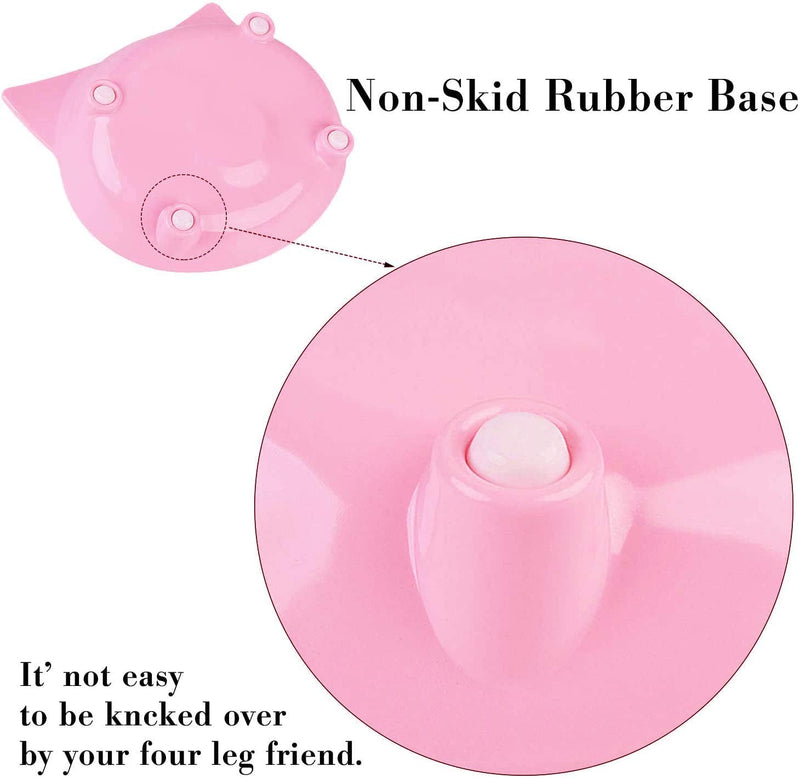 SUOXU Cat Bowls, Anti-slip Multi-purpose Cat Food Bowl Pet Water Bowl Cat Feeding Bowl, Set of 2 - Blue/Pink 2pcs - PawsPlanet Australia