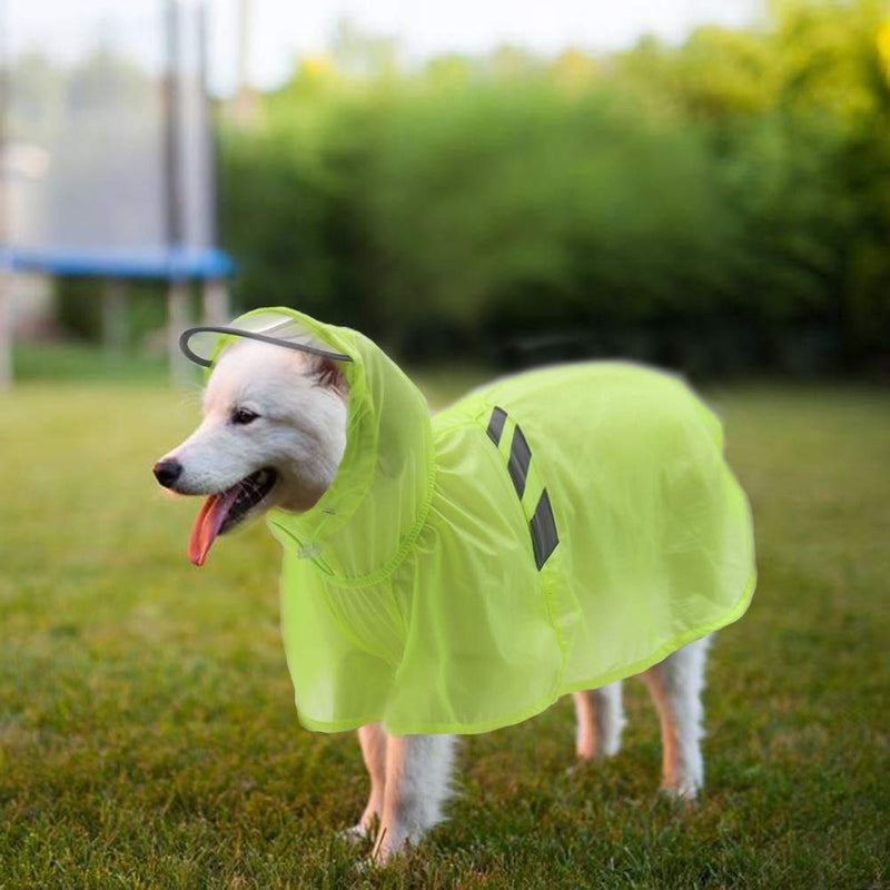 [Australia] - BINGPET Dog Raincoat for Small to Large Dogs - Waterproof Pet Rain Jacket with Hood ¨C Reflective/Lightweight Rain Poncho Yellow M 