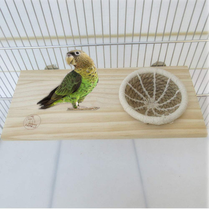 [Australia] - Canary Nest Pet Perch Cotton Rope Bird Breeding Wood Stand Platform for Small Animals Pigeon Parrot Parakeet Conure Budgie Gerbil Rat Mouse Chinchilla Hamster Cage Accessories Exercise Toy 