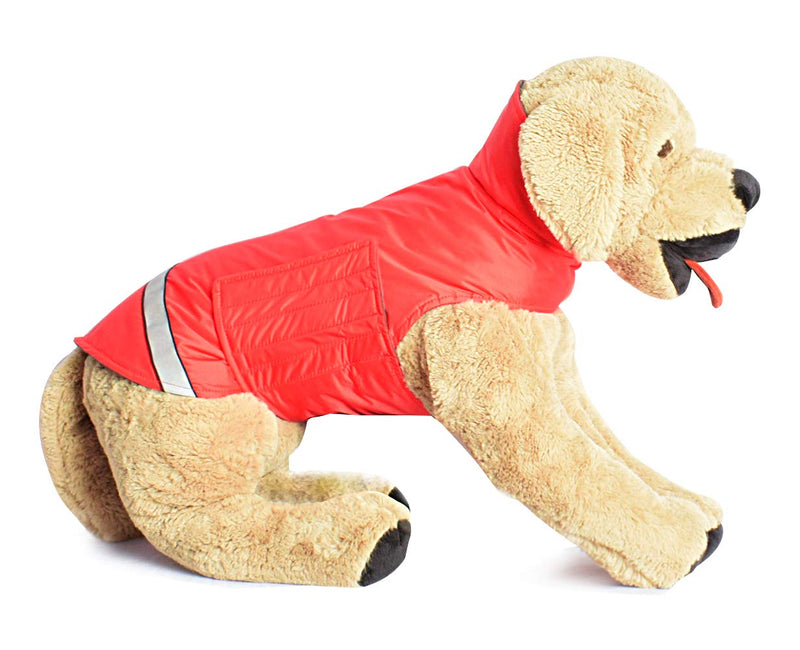 [Australia] - WANPAL Pet Raincoat Winter Cold Weather Dog Rain Poncho Coat,Warm Fleece Lining Waterproof Lightweight Outdoor Jacket Rip-Stop XL(Length 21"-23",Chest 23"-27", Weight 45-55lb) Red 