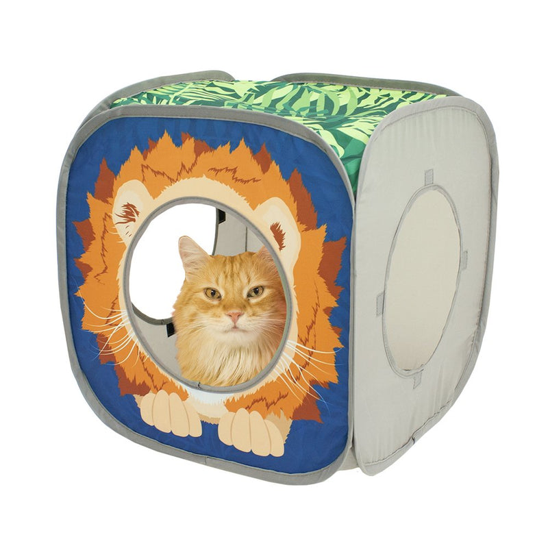 [Australia] - Kitty City Jungle Cat Cube Combo, Collapsible Cat Cube, Cat Bed, Tunnel, Cat Toys Safari Cube 