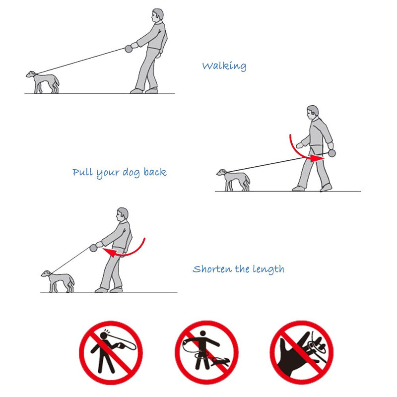 EC.TEAK Retractable Dog Leash, 26 Feet Dog Walking Leash for Medium Large Dogs up to 77lbs, Heavy Duty No Tangle, Large 26FT,Large Black - PawsPlanet Australia