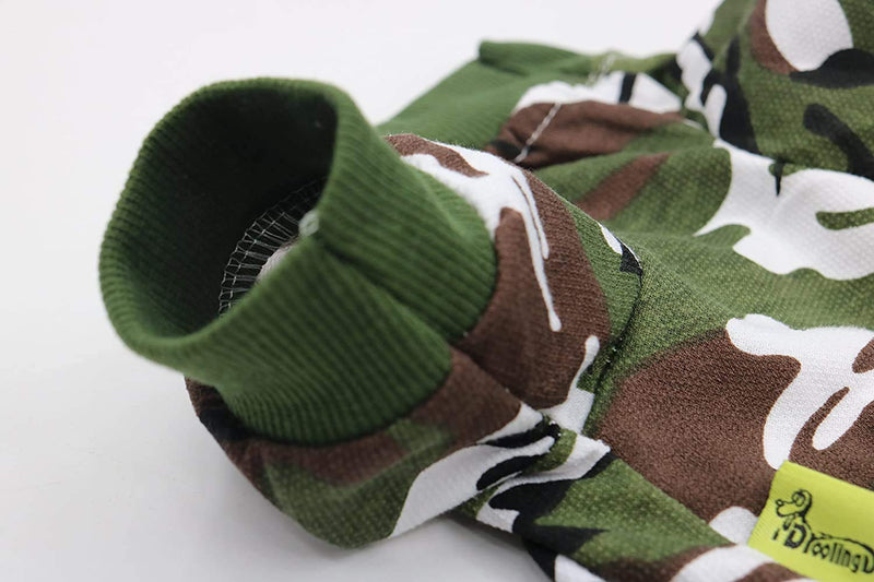 [Australia] - DroolingDog Pet Pajamas Dog Camo Jumpsuit for Small Dogs Camouflage (Pack of 2) Medium (Neck: 13'' Chest: 17.7'') 