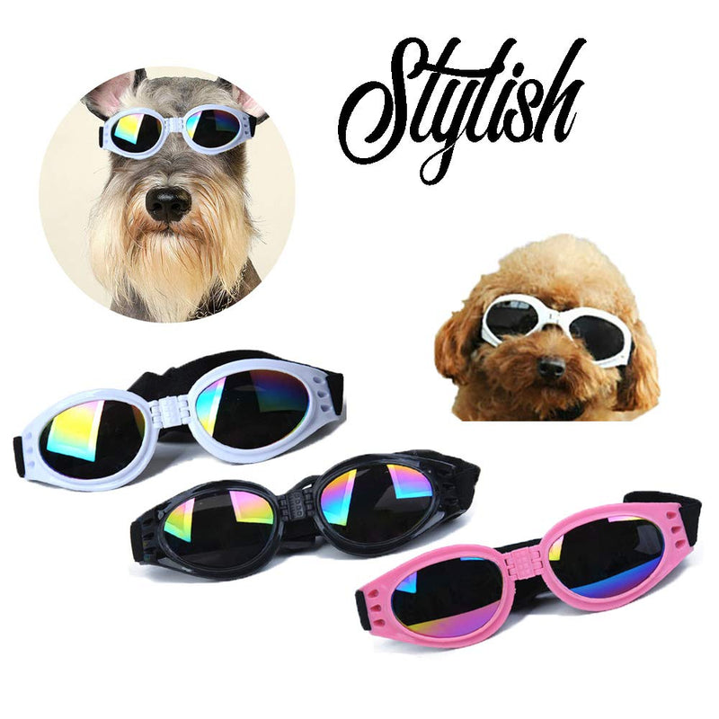 CHULAI 3Pcs Stylish Pet Glasses Cool Dog Sunglasses Dog Doggles Waterproof Windproof Eyewear UV Protection Sunglass for Doggy Puppy - PawsPlanet Australia