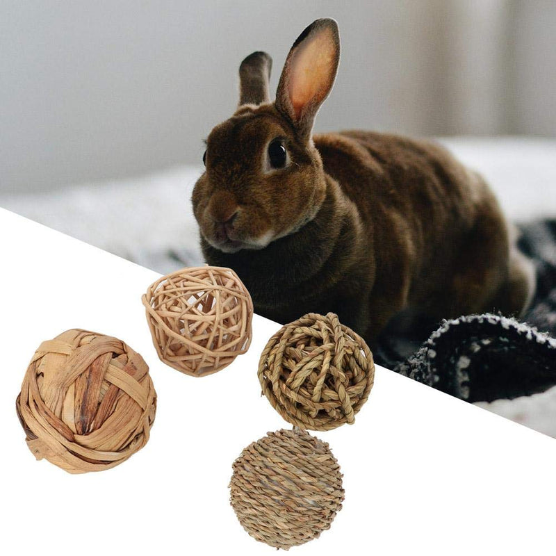 4 PCS Cat Ball Toys, Small Animal Activity Toy Pets Chew Balls Bunny Rabbits Guinea Pigs Gerbils Pet Playing Toy - PawsPlanet Australia