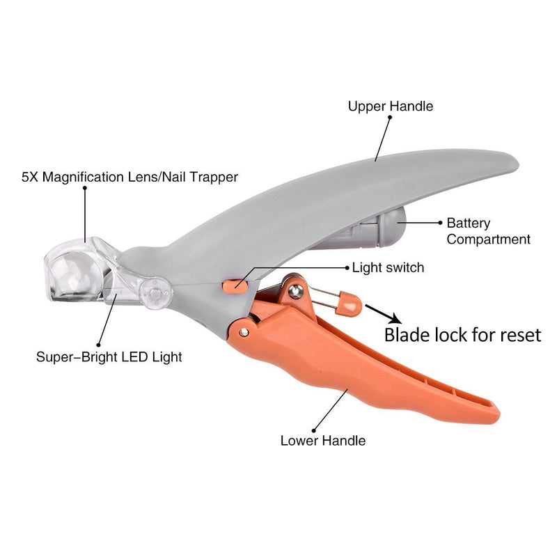 Queta Pet Nail Clipper, Dog Nail Trimmer and Toenail Clippers, Pet Nail Scissor Great for Cats & Dogs, Features LED Light - PawsPlanet Australia