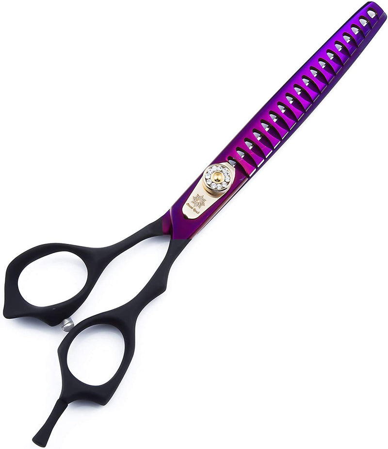 Dream Reach 7.0 inches Professional Decompressed Elastic Handle Pet Grooming Scissors Set,Straight & Chunker & 2 Curved Shears 4pcs Set for Dog Grooming 4PSC Set - PawsPlanet Australia