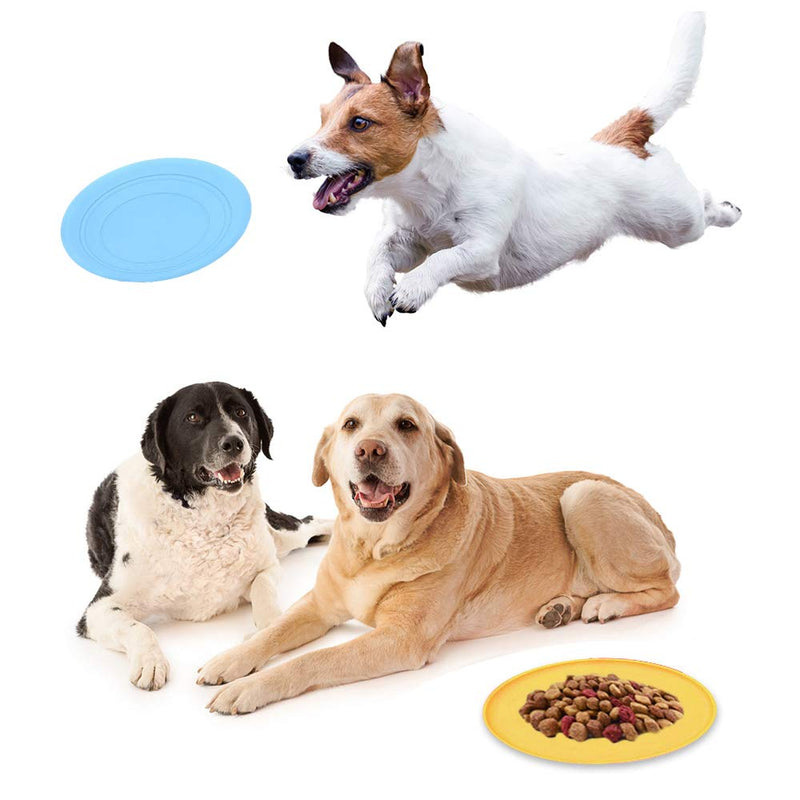 N/F Mokinga Rubber Frisbee, 2PCS Silicone Intellectual Training Toys for Small and Medium-sized Dogs, Pet Bite-resistant Frisbee for Land and Water (Diameter: 18cm) - PawsPlanet Australia