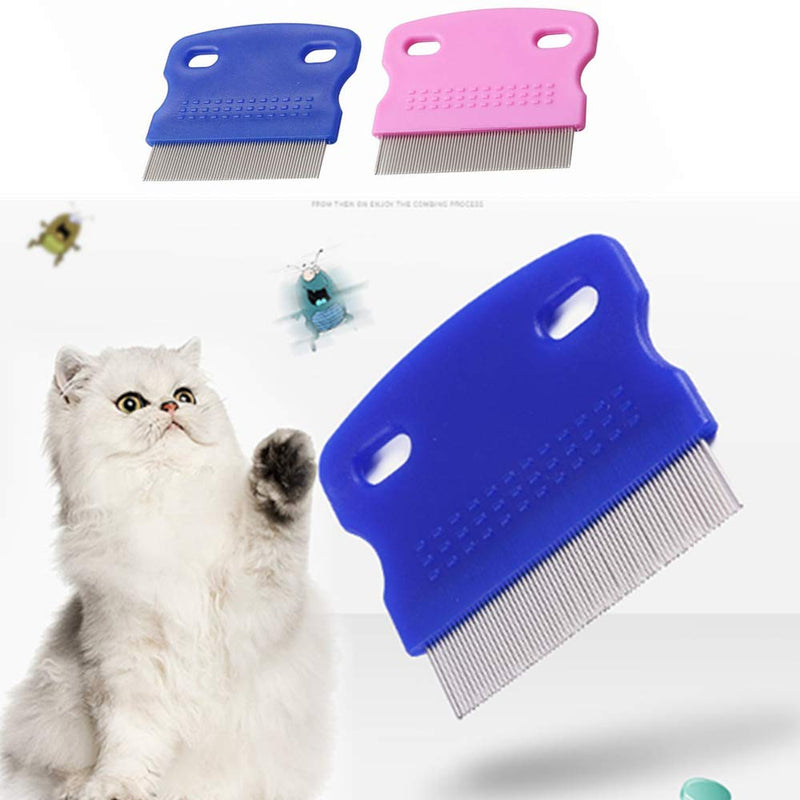 NA 3Pcs Flea Comb Cat Dog Pat Comb Flea Comb Remover with Handle Flea Removal Grooming Comb Stain Remover Combs for Long Hair Dogs and Cats（Random Color - PawsPlanet Australia