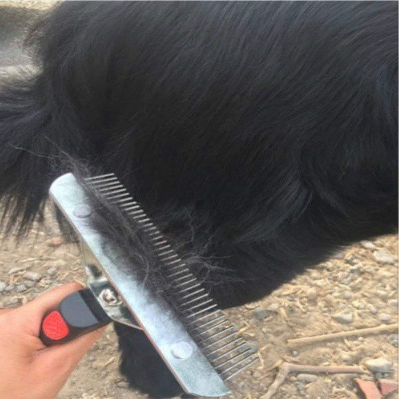 ASOCEA Large Dog Combs Pet Grooming Brush Rake Brush Slicker Dog Brush with Soft Handle Metal Detangling Tool for Medium Dogs Preventing Knots and Matted Hair - PawsPlanet Australia