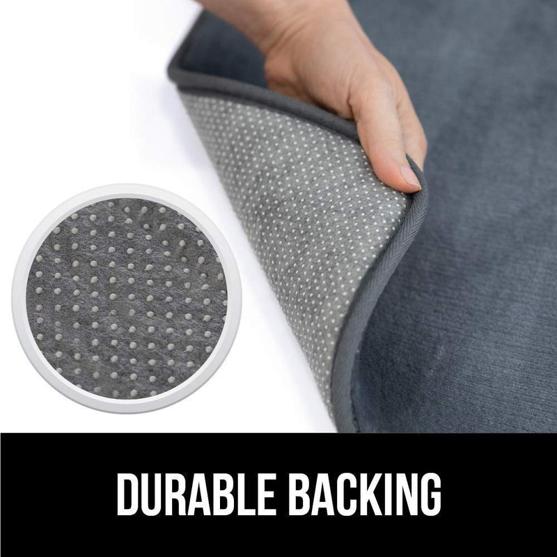 Gorilla Grip Shower Stall Mat and Memory Foam Bath Rug, Mat is Size 21x21 in Clear Color, Bath Rug is Size 30x20 in Graphite Color, Both Machine Washable, 2 Item Bundle - PawsPlanet Australia