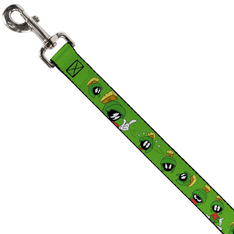 [Australia] - Buckle-Down Pet Leash - MARVIN THE MARTIAN w/Poses/Expressions Green - 4 Feet Long - 1/2" Wide 