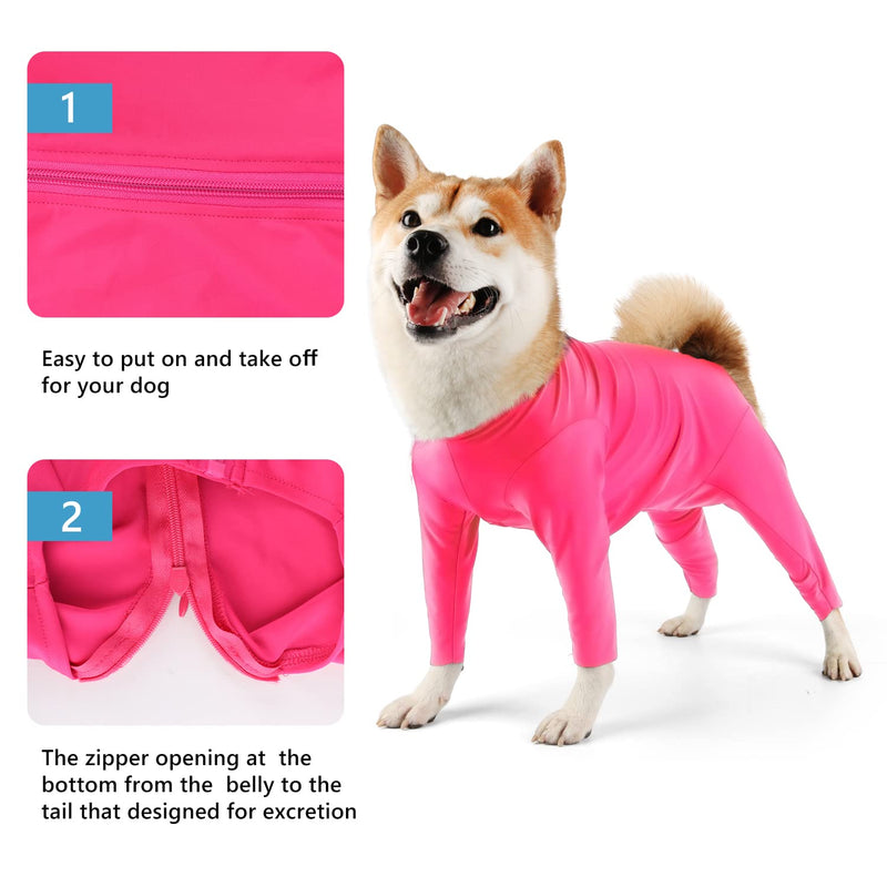 Due Felice Dog Recovery Onesie Anti Shedding Suit Full Coverage Pet Surgical Bodysuit After Surgery Wear Cone E Collar Alternative Anxiety Calming Shirt for Female Male Dog (X-Small, Pink) X-Small - PawsPlanet Australia