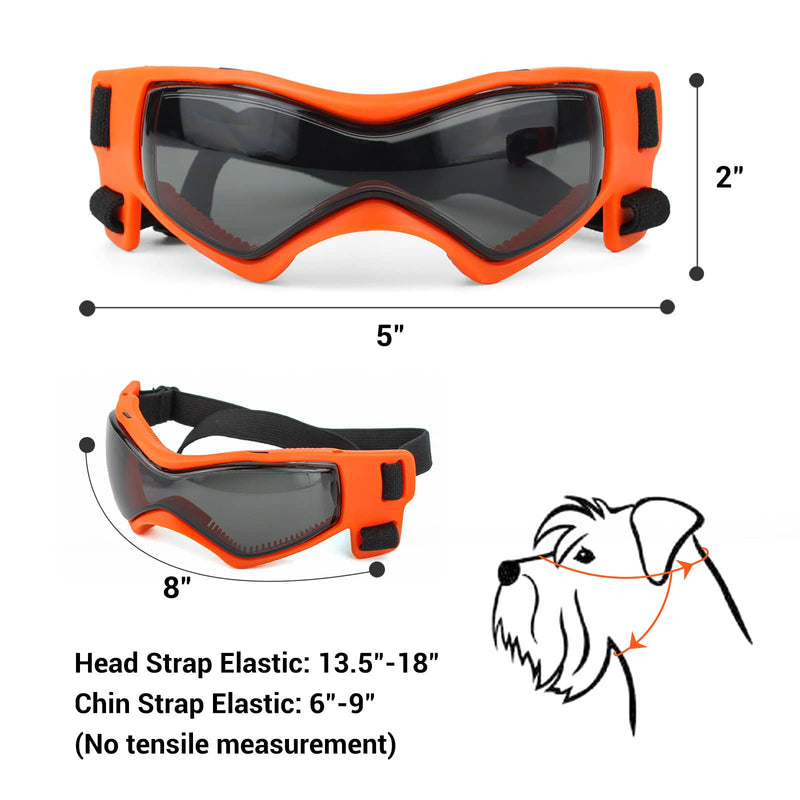 Dog Goggles Medium Breed, Dog Sunglasses Small Breed Dog Eye Sun Light Protection, UV Protection Goggles for Dog with Adjustable Straps, Orange - PawsPlanet Australia
