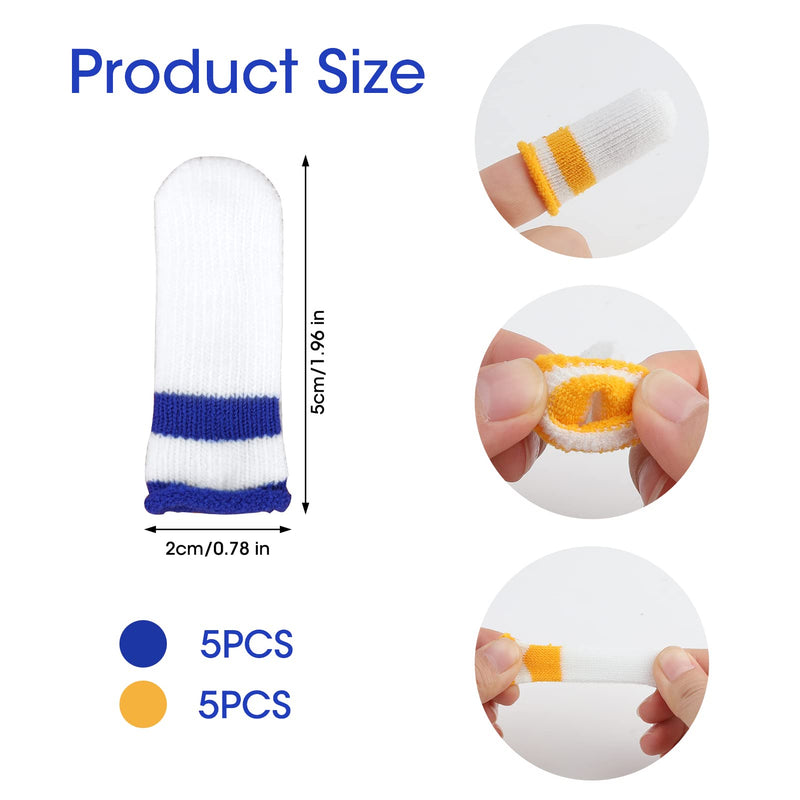 OusSee Pack of 10 Dog Toothbrush Finger Cots Reusable Pet Finger Toothbrush Finger Cots Dogs Dental Care Pet Toothbrush for Cats Pets Animal Supplies (5×Blue, 5×Yellow) - PawsPlanet Australia