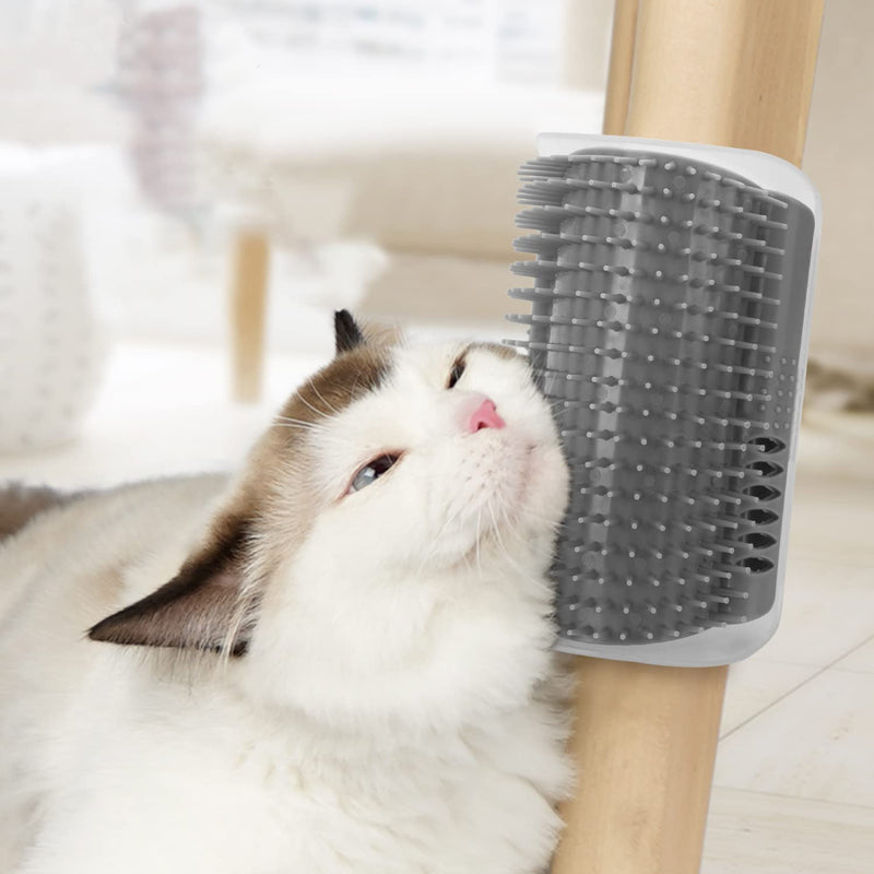 Vebetter cat brush, cat self groomer, massage corner cat brush, cat brush wall, gentle cat brush with catnip for doors, tables, walls, long hair, short hair cat grooming, cat toy. - PawsPlanet Australia