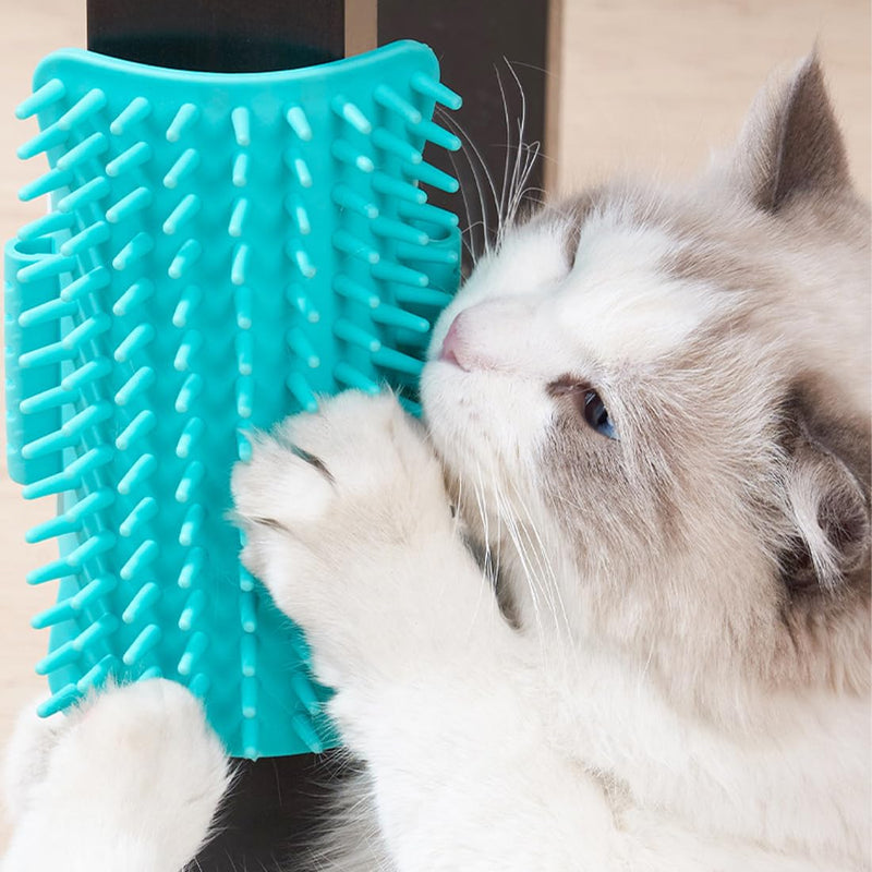 Tadipri Grooming Brush Cat, Massage Corner Cat Brush, Corner Massage Comb, Cat Corner Grooming Brush, with Strap, Suitable for Long Table Legs of 4-10 cm (Mint Green) - PawsPlanet Australia