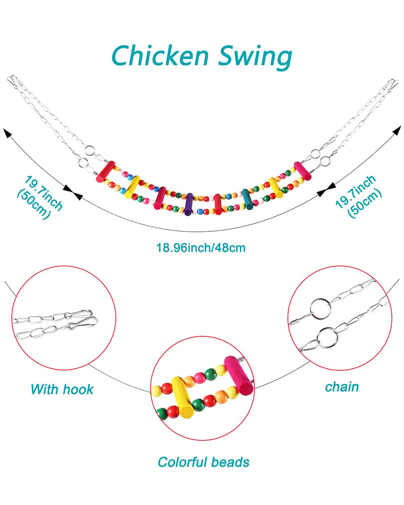 Woiworco 5 Packs Chicken Toys, Chicken Xylophone Toys, Chicken Mirror Toys for Hens, Chicken Ladders Swing Toys and Vegetable Hanging Feeder Chicken Coop Accessories - PawsPlanet Australia