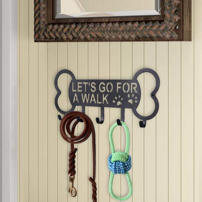 PET ARTIST Dog Leash and Collar Holder,Wall Mounted for Pet Accessories,Dog Leash Hanger Organizer Bone M:12.5*6" - PawsPlanet Australia